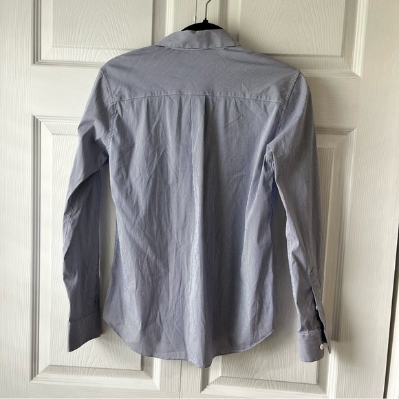 Theory Striped Essential Button-Down Shirt, Size P/PT - Picture 5 of 5